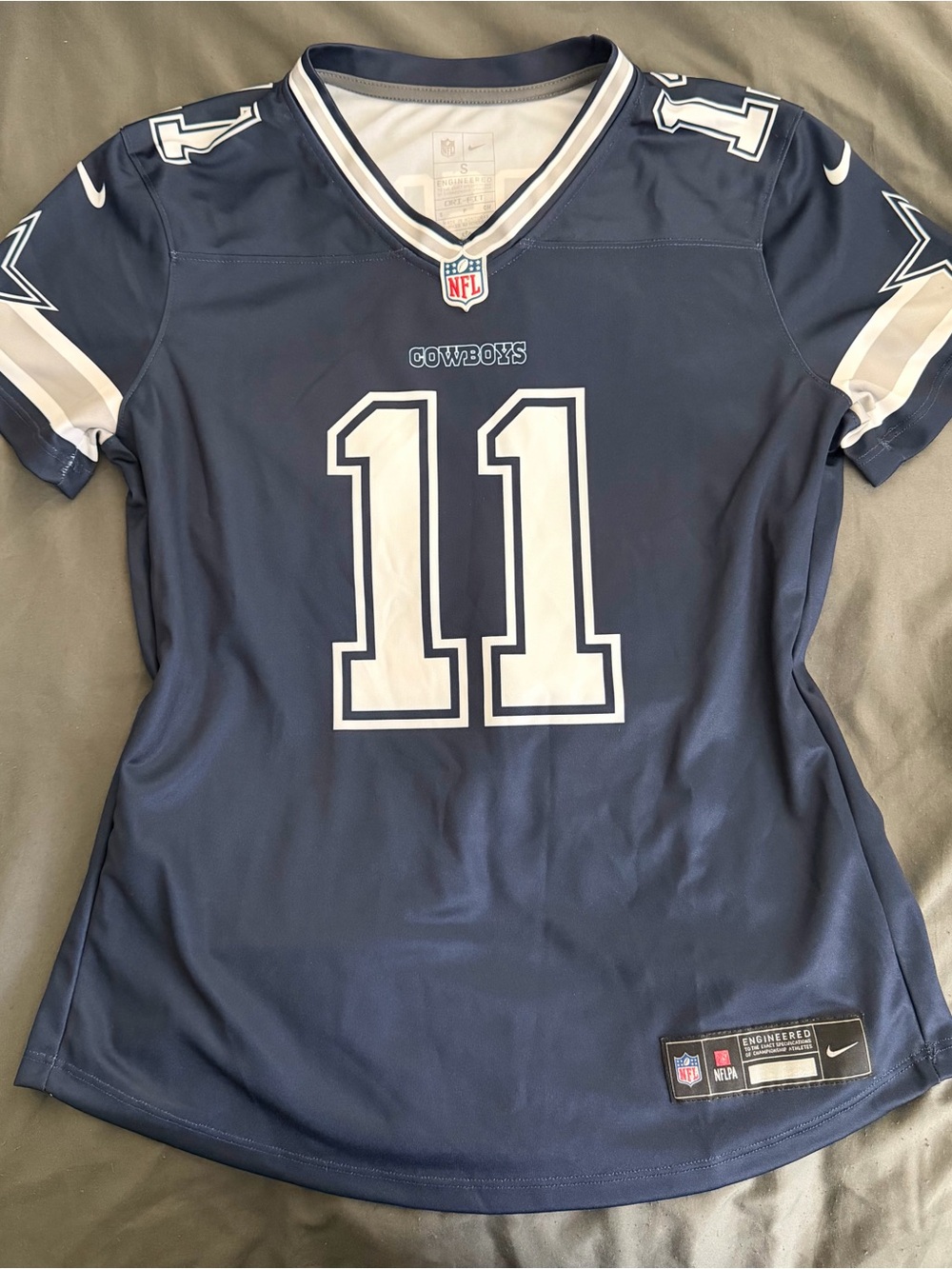 Nike Women's Dallas Cowboys #11 Navy and White Jersey